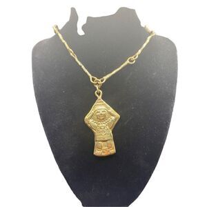 Vintage Pal Kepenyes brass ethnic Mexican pendant charm necklace